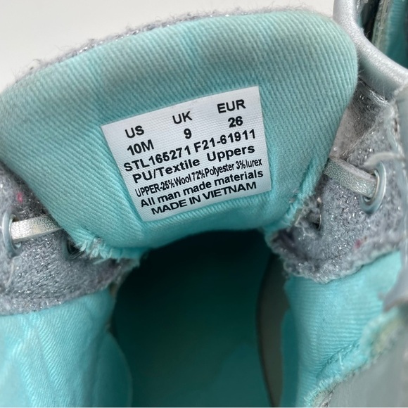 Sperry Top-Sider Kids Glitter Grey Gray Silver Saltwater Duck Boots Size 10 - Picture 7 of 8